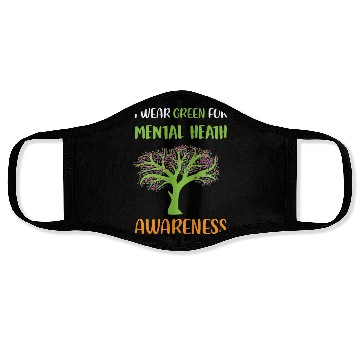 Discover I Wear Green For Mental Health Awareness Face Masks