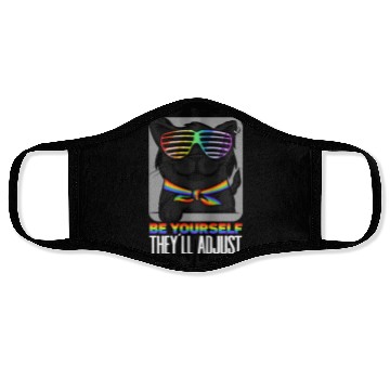 Discover Be Yourself They'll Adjust Rainbow Cat Feline Face Masks