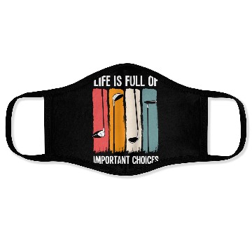 Discover Vintage Golf Player Golfer Retro Golfing Course Face Masks