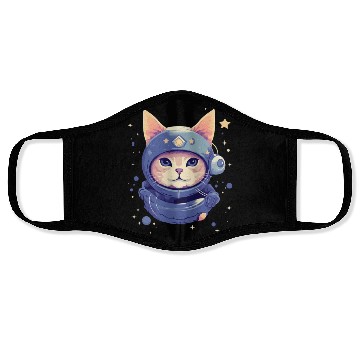 Discover cat in space Face Masks