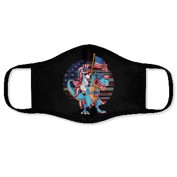 Discover Amerisaurus Cat Lovers USA Party Independence Day Face Masks