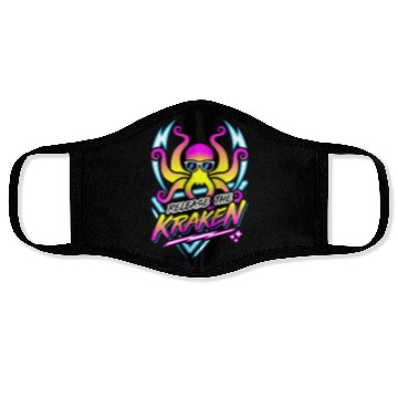 Discover Release The Kraken Retro Neon Synthwave 80s 90s Face Masks