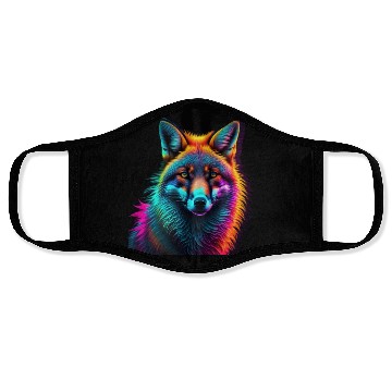 Discover Cool neon wolf Face Masks