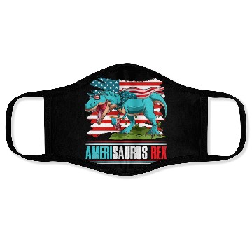 Discover Amerisaurus Rex Independence Day USA Party Face Masks