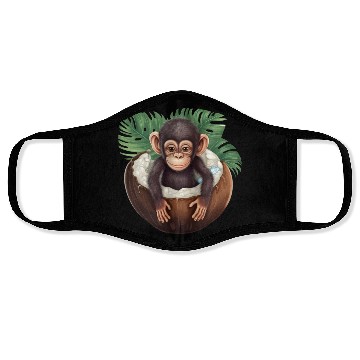 Discover Monkey Bathing in Coconut - Fun Summer Design Face Masks