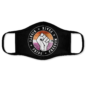 Discover Lesbian LGBT Flag Emblem W grunge Face Masks