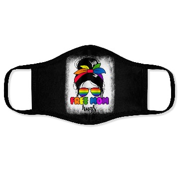 Discover Free Mom Hugs Womens Messy Bun LGBTQ Free Mom Hugs Face Masks