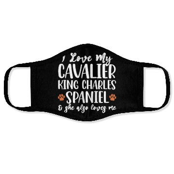 Discover I Love My Cavalier King Charles Spaniel Face Masks