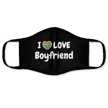 Discover I Love My Gay Boyfriend LGBT hippie Face Masks