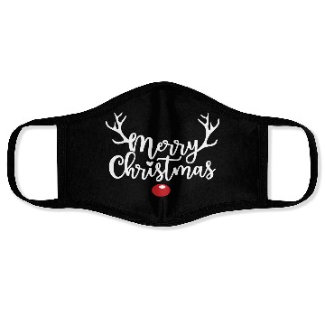Discover Merry Christmas - Red Nose Reindeer Face Masks