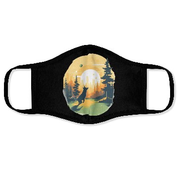 Discover Joyful Dog in Summer Park Face Masks