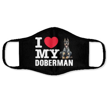 Discover I Love My Doberman Face Masks