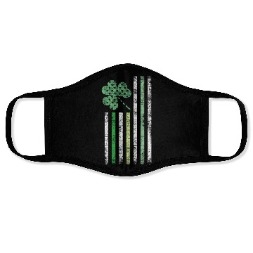 Discover Irish American Flag Design Cool Distressed Style Face Masks