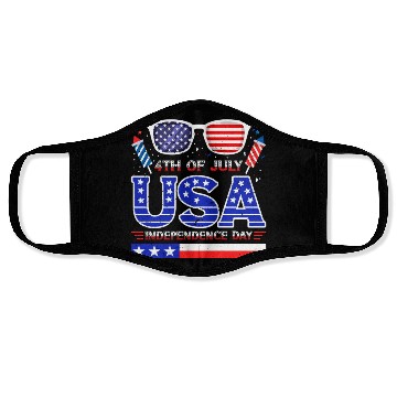 Discover 4th July USA Independence Day All American Pride Face Masks