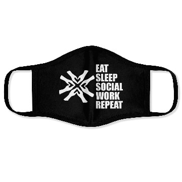 Discover DESIGNSocial Worker Eat Sleep Social Work Repeat w Face Masks