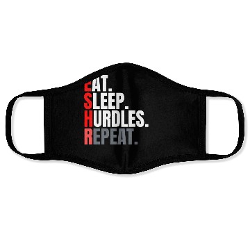 Discover Eat sleep hurdles repeat aesthetic Face Masks