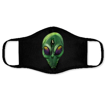 Discover extraterrestrial Funny quote Alien head science Face Masks