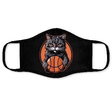 Discover Basketball Cat Basketball Player I Love Basketball Face Masks