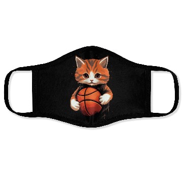 Discover Basketball Cat Basketball Player I Love Basketball Face Masks