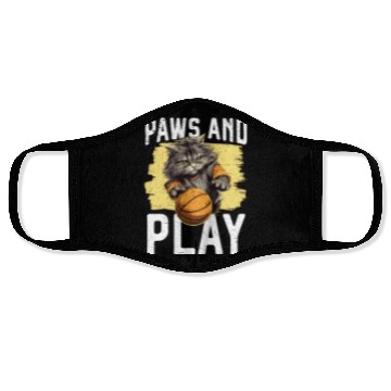 Discover Basketball Cat Basketball Player I Love Basketball Face Masks