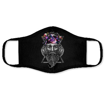 Discover Long beard hipster trippy solar system Face Masks