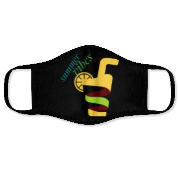 Discover Cool lemon drink summer design Face Masks