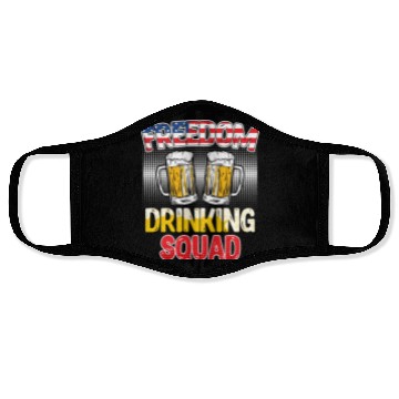 Discover Freedom Drinking Squad USA Party Independence Day Face Masks