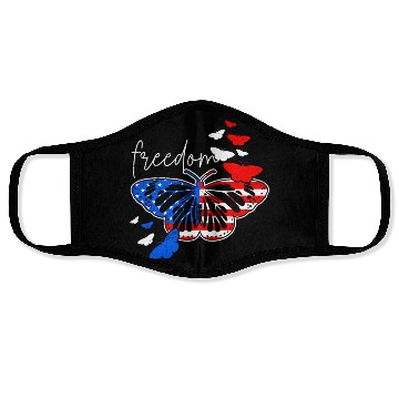 Discover American Freedom Independence Day Butterfly Face Masks