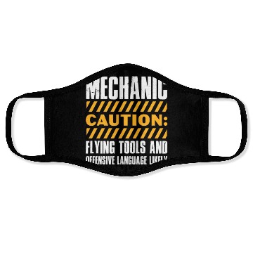 Discover Mechanic Caution Flying Tools & Offensive Language Face Masks