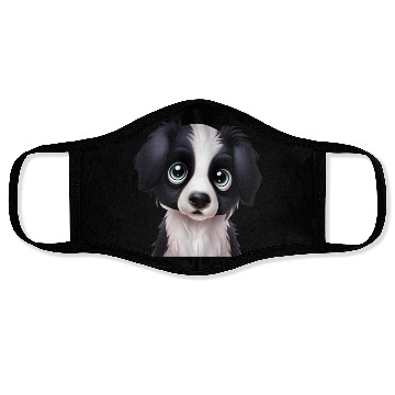 Discover Elegant Border Collie Portrait Face Masks
