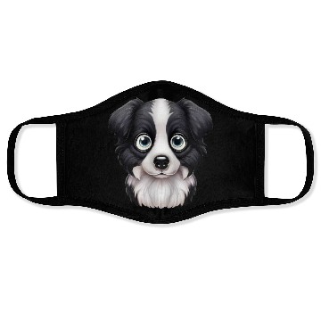 Discover Loving Border Collie Gaze Design Face Masks