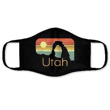 Discover Vintage sunset Utah design Face Masks