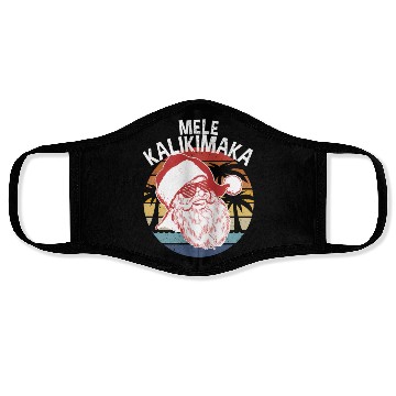 Discover Mele Kalikimaka Hipster Santa Palm Trees Face Masks