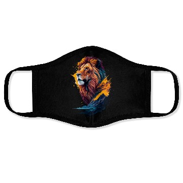 Discover Abstract Lion illustration Face Masks