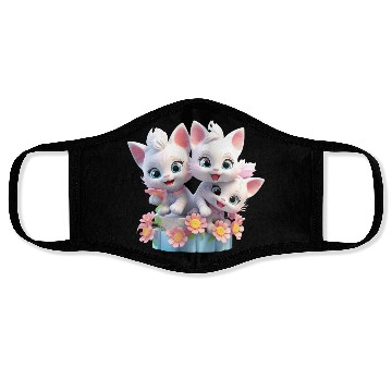 Discover Cute Kittens 3D Ai Art Face Masks