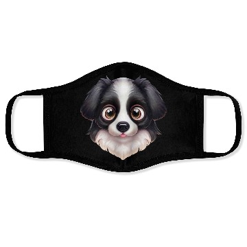 Discover Artistic Border Collie Artwork Face Masks