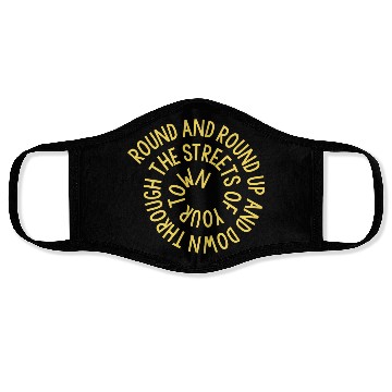 Discover Streets Of Your Town mustard vintage nature Face Masks