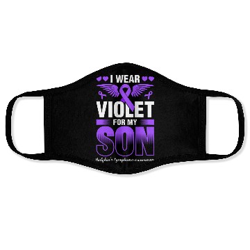 Discover I Wear Violet For My Son Hodgkins Lymphoma Face Masks