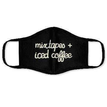 Discover DESIGNMixtapes and Iced Coffee WHITE TEXT green Face Masks