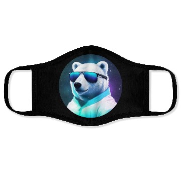 Discover Cool polar bear with sunglasses Face Masks