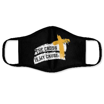 Discover Cross is My Cause Support Christian Catholic Jesus Face Masks