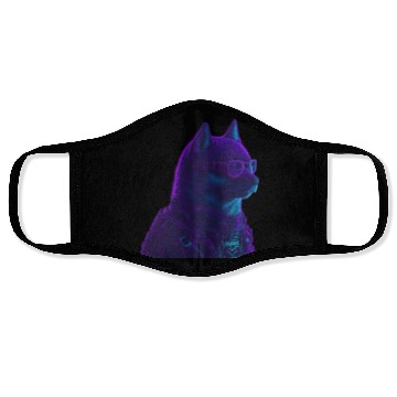Discover Neon Punk Dogedroid Face Masks
