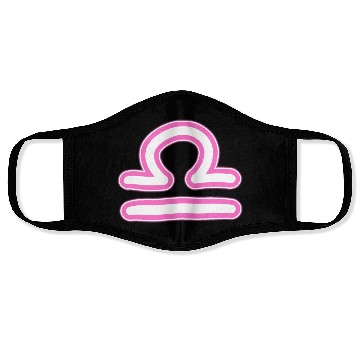 Discover Libra Zodiac Sign Neon Pink Face Masks