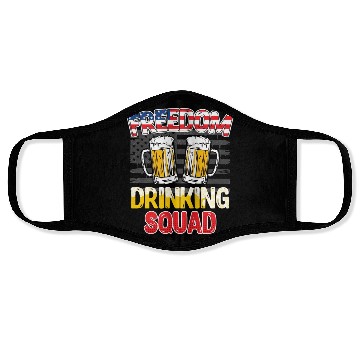 Discover Freedom Drinking Squad USA Party Independence Day Face Masks