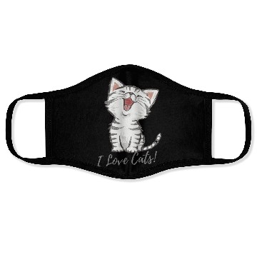 Discover I LOVE CAT Face Masks