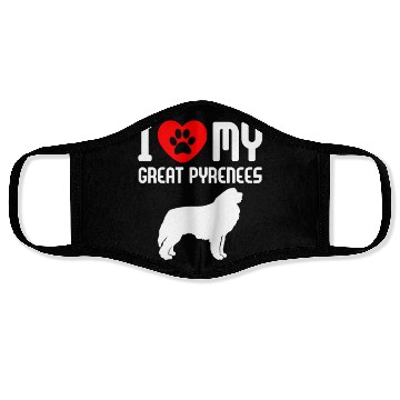 Discover I Love My Great Pyrenees Face Masks