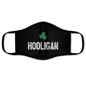 Discover Hooligan Irish St Patrick'S Day Shamrock Clover Face Masks