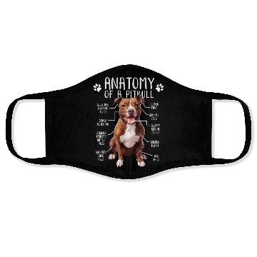 Discover Anatomy Pitbull Dog Cute Pittie Lover PitBul Face Masks