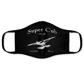 Discover Pa-18 Super Cub Airplane Airplane Pilot Face Masks