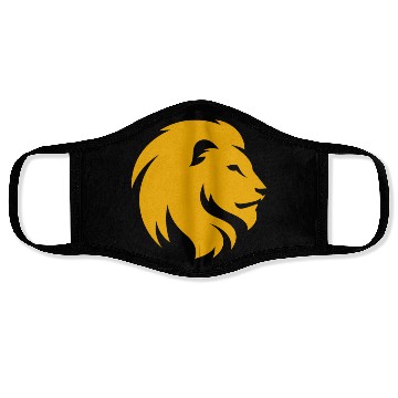 Discover LION YELLOW SIDE FACE Face Masks